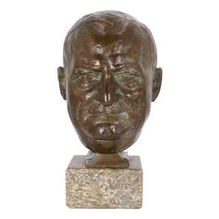 Unidentified Artist, Portrait Head of Gottfried Bischoff, 1953, Bronze For Sale
