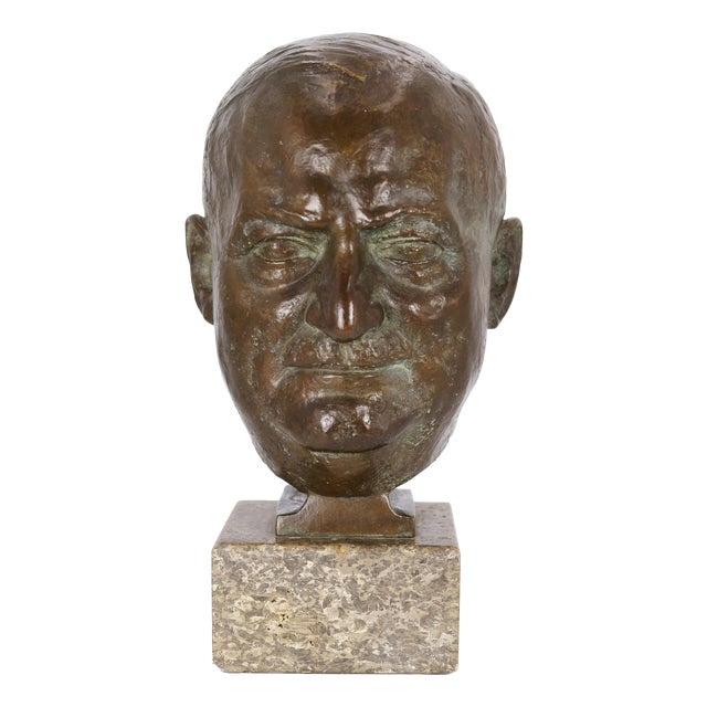 Unidentified Artist, Portrait Head of Gottfried Bischoff, 1953, Bronze For Sale