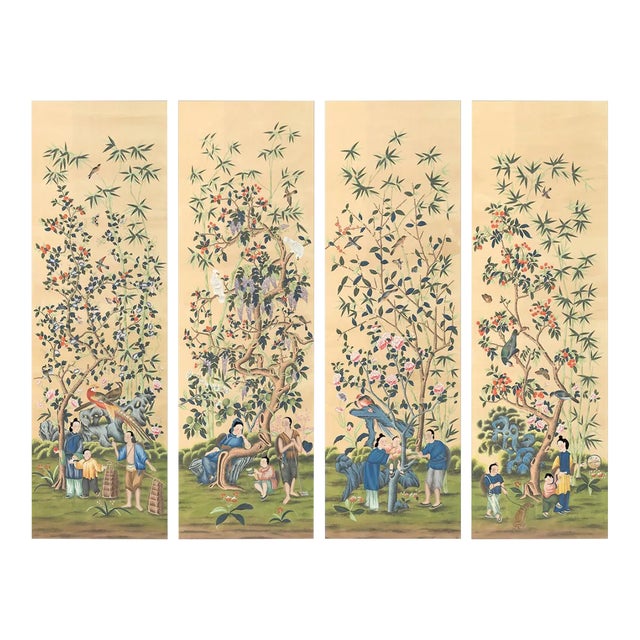 Set of Four Chinoiserie Wall Panels, 18th Century Style For Sale