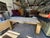1970s French Modern Brass and Travertine Dining Table For Sale - Image 10 of 18