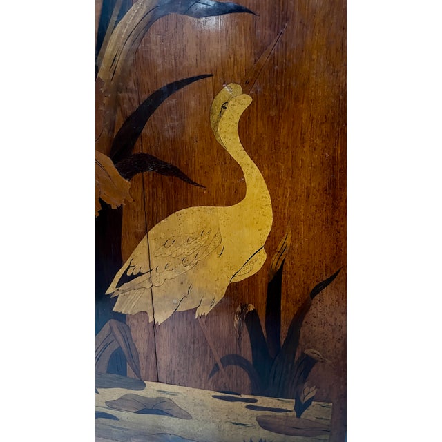 Art Nouveau Marquetry Panels in the style of Ecole de Nancy, 20th Century, Set of 2 For Sale - Image 5 of 15