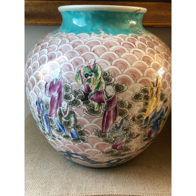 Lights Antique Chinese Jiaqing Mark and Period Rose Vases - a Pair For Sale - Image 7 of 13