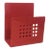 1980s Red Powder Coated Napkin Holder With Circular Cutout For Sale
