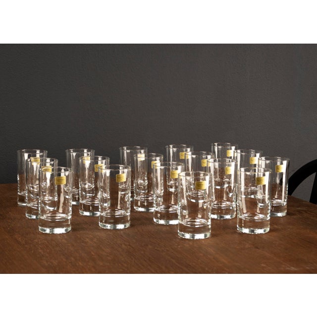 Comprehensive set of 17 cylindrical drinking glasses, manufactured by Verrerie d'Arques (Luminarc) in France. The...