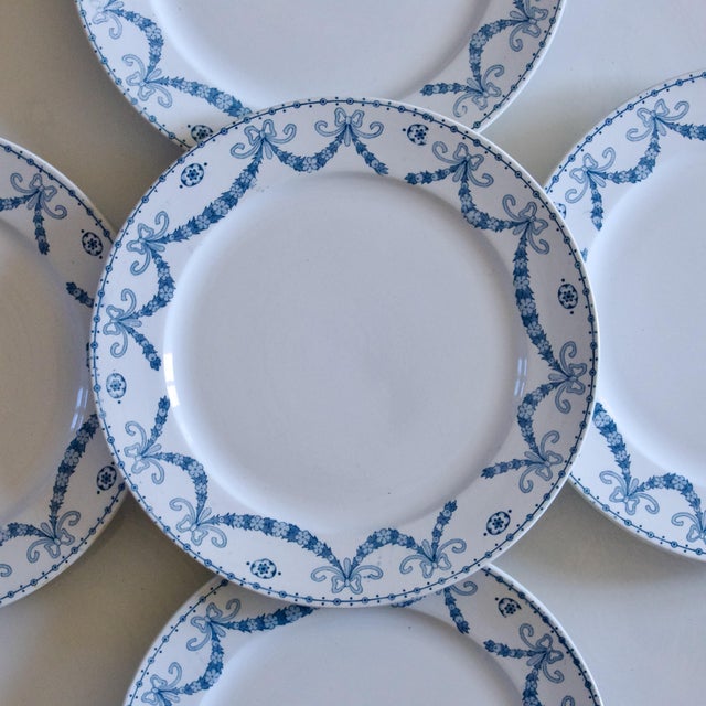 French Juliana Dessert Plates from Sarreguemines, 1888, Set of 9 For Sale - Image 4 of 11