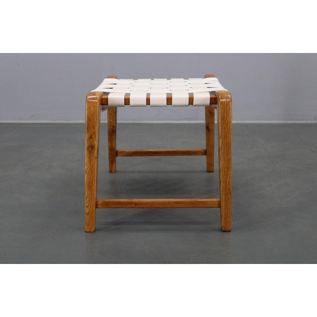 Mid-Century Oak Stool from Jan Vaněk, Czechoslovakia, 1950s For Sale - Image 4 of 9