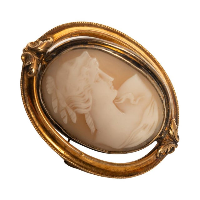 Antique 10k Gold Victorian Swivel Mourning Cameo Brooch Locket Tooth & Hair 1860 For Sale - Image 4 of 12
