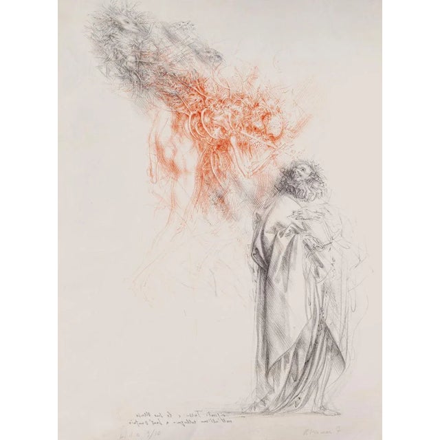 Figure is an original lithograph artwork realized by the Italian artist Riccardo Tommasi Ferroni (1934-2000). Hand-signed...