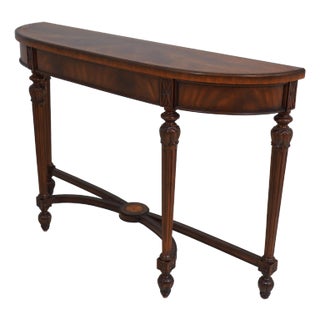 Maitland Smith Sheraton Mahogany Console Hall Table For Sale