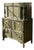 Antique Hunter Green Highboy Dresser With Ornate Carved Details For Sale