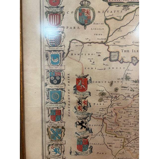 17th Century Joan Blaeu Hand-Colored Map of Cambridgeshire, England For Sale In San Francisco - Image 6 of 6