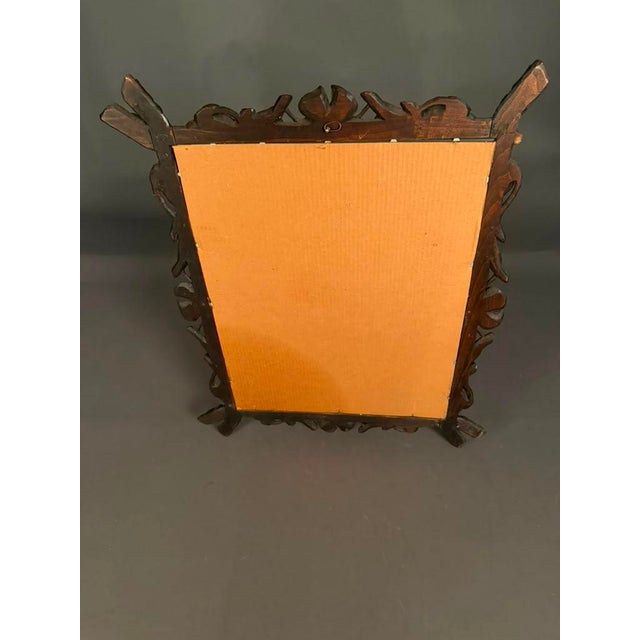 Oxblood Red Carved European Faux Bois Mirror With Cherry Motif, Circa 1900 For Sale - Image 8 of 13