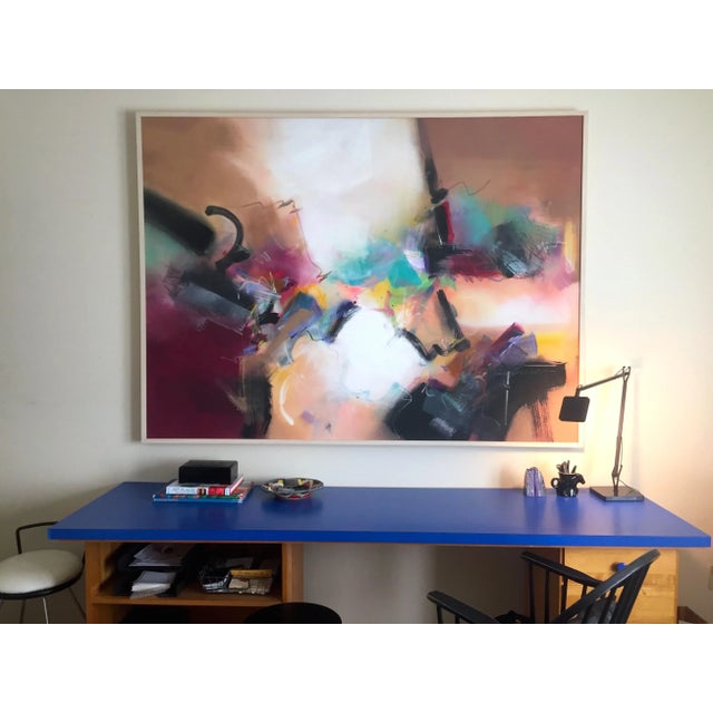 Black Monumental Framed Jack Roberts Abstract Expressionist Original Oil Painting on Canvas For Sale - Image 8 of 10