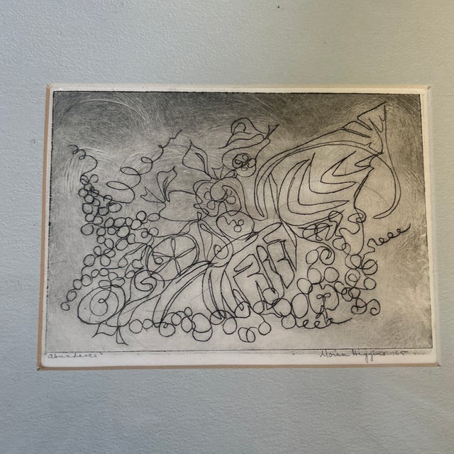1960’s original abstract still life etching titled “Abundance.” Signed and framed. Image measures approximately 7x5 and...