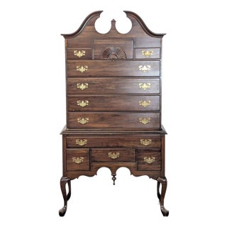 Pennsylvania House Solid Wood Highboy Dresser With Brass Hardware For Sale