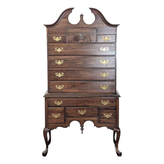 Pennsylvania House Solid Wood Highboy Dresser With Brass Hardware For Sale