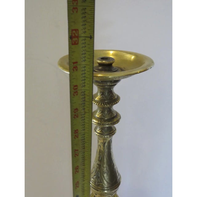 Metal 18th Century Brass Prick Stick with Lion Paw Feet For Sale - Image 7 of 9