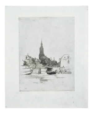 Unknown, Landscape, Etching Signed P. Ziliken, Early 20th Century