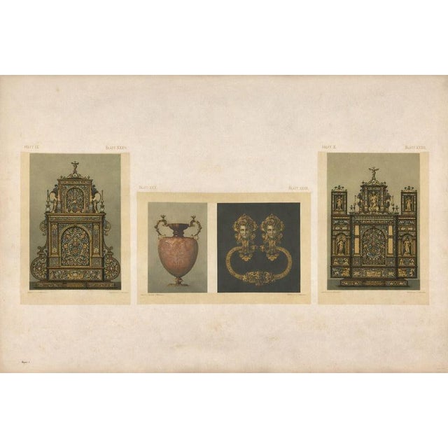 Paper Franz Xaver Zettler, Bavarian Altar Triptych, 1874, Prints, Framed, Set of 3 For Sale - Image 7 of 9