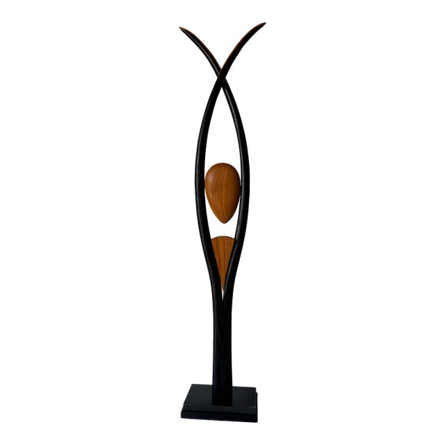 Vintage Wayne Pelham Modernist Carved Wood Sculpture For Sale