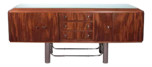 1950s French Modernist Flame Mahogany Sideboard