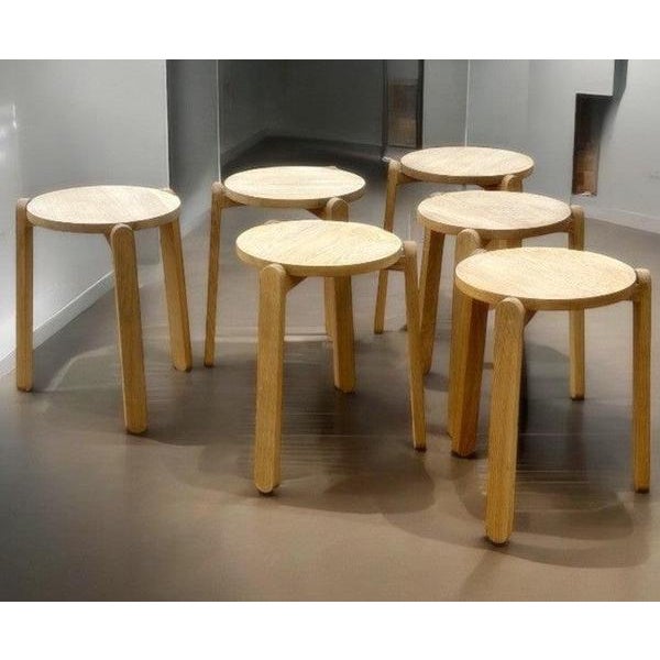 Oak Nomad Designer Stacking Stools from Skagerak, Set of 6 For Sale - Image 16 of 16