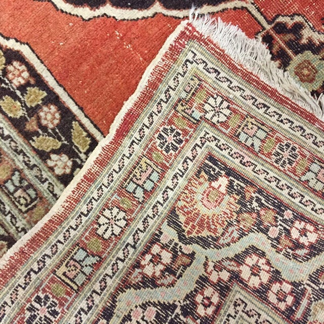 Antique Circa 1900 Terracotta Tabriz Area Rug 4ft 2in X 5ft 11in For Sale - Image 4 of 8
