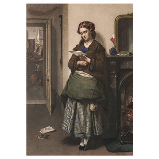 Thomas Faed RA, Reading a Letter, 1890, Lithograph For Sale