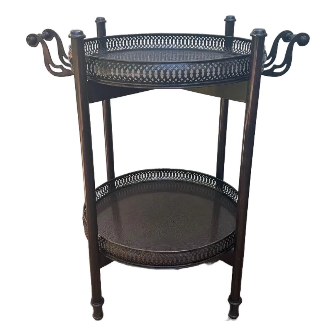 Original Regency Verdigris Brass Two-Tier Butler's Tray – Theodore