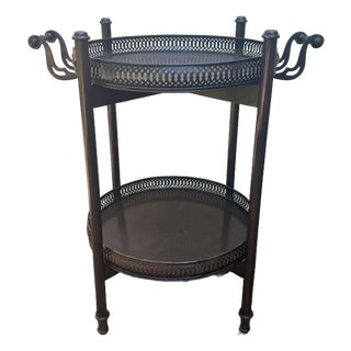 Original Regency Verdigris Brass Two-Tier Butler’s Tray – Theodore Alexander India by Sita Nanda For Sale