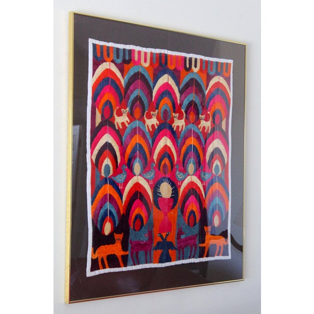 Tribal Rare Framed Maya Paya Ceremonial Textile – Patzún, Guatemala For Sale - Image 3 of 10