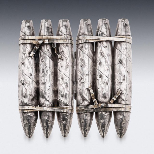 Antique American Silver Cigar Case, 1880 For Sale - Image 6 of 18