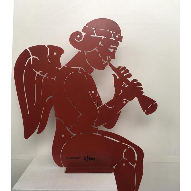 Post-Modern Abstract Rust Cherub Sculpture by Bruno Chersicla, 1980 For Sale - Image 16 of 18