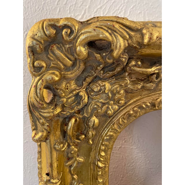 Rococo Antique Gold Gilt Rococo-Style Ornate Vintage Frame For Sale - Image 3 of 12