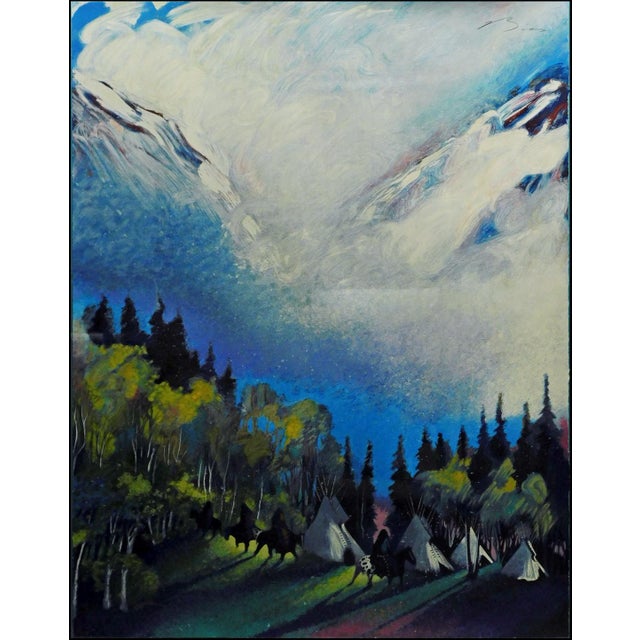 "Camp at the Gap Near Arrow Creek" Original Limited Edition Serigraph on paper by Earl Biss Hand Signed by the Artist Art...