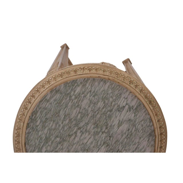 Circa 1900 Louis XVI Style Painted Wood and Marble Gueridon or Table, Sweden For Sale - Image 4 of 6