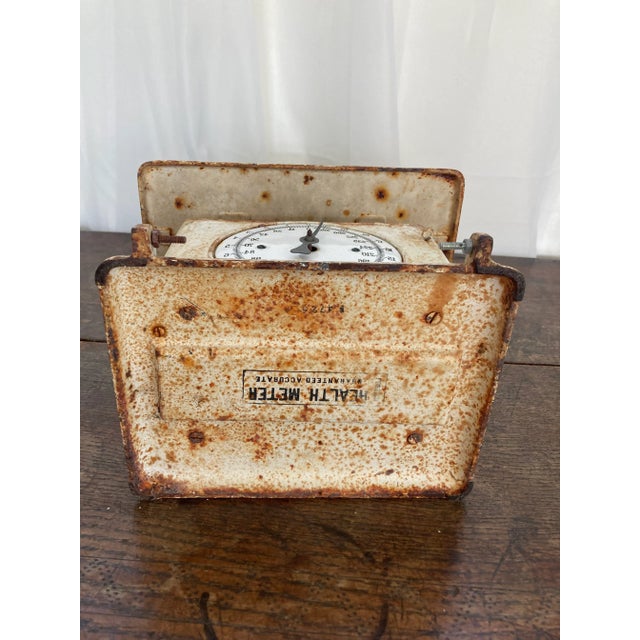 1900 - 1909 Antique English Cast Metal Scale With Porcelain Face For Sale - Image 5 of 8