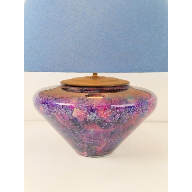 Beautiful spherical table lamp made of églomisé glass. Made in France! A unique piece by Laque Line. Stamped and with the...