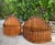 Wood Vintage Split Bamboo Wall Baskets With Scalloped Form, Pair For Sale - Image 7 of 10