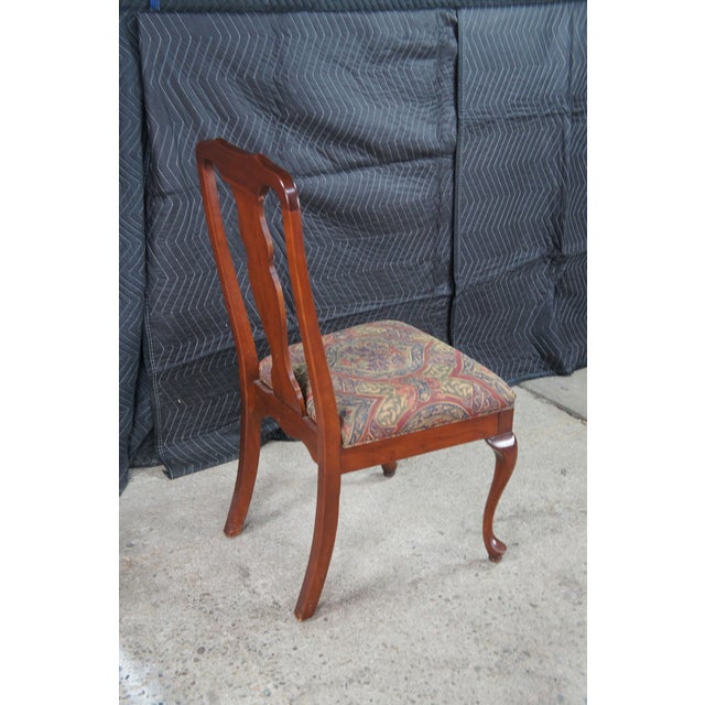 6 Vintage Harden Queen Anne Style Solid Cherry Dining Chairs Set For Sale - Image 6 of 13