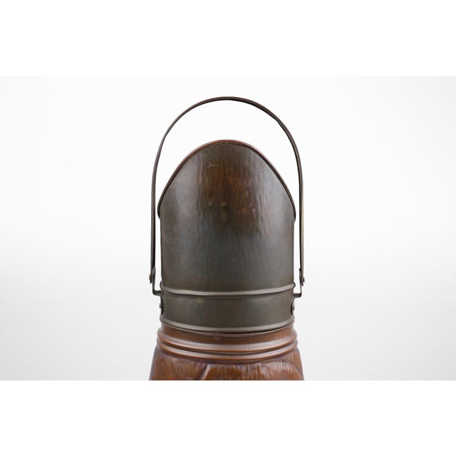 Early 20th Century Copper Umbrella Stand with Hammered Relief of Vermeer, France, 1900s For Sale - Image 5 of 14