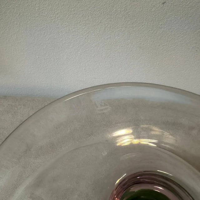 1980s 1980s Modern Pink, Green and Clear Murano Glass Bowl by Nason & Moretti For Sale - Image 5 of 11