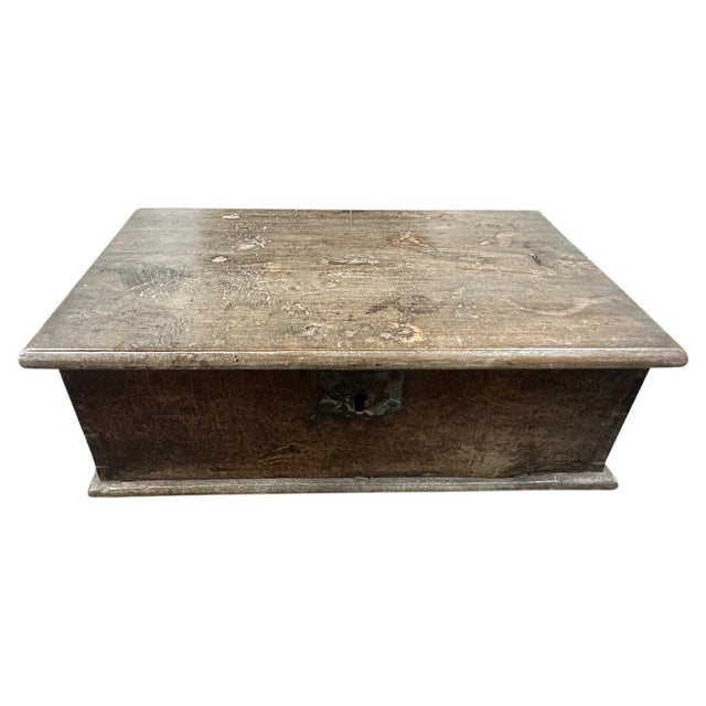 Antique wood box originally used for storing valuables. There is no key however the original hardware is intact. Lovely...