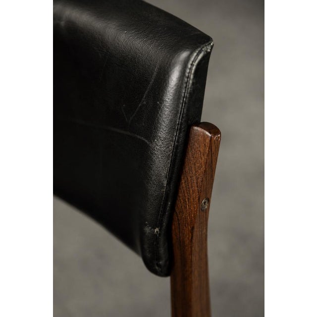 Mid-Century Scandinavian Modern Rosewood and Black Leather Chairs by H.W. Klein for Bramin, 1960s, Set of 3 For Sale - Image 11 of 18