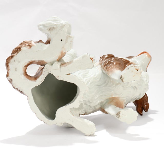 Antique Dresden Porcelain King Charles Spaniel Sculpture or Figurine For Sale - Image 11 of 18