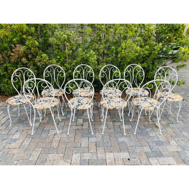 Hollywood Regency 10 Mid-Century French Bistro Chairs For Sale - Image 4 of 8