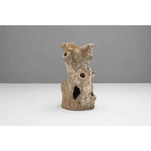 Concrete faux bois garden planter. Circa 1930.