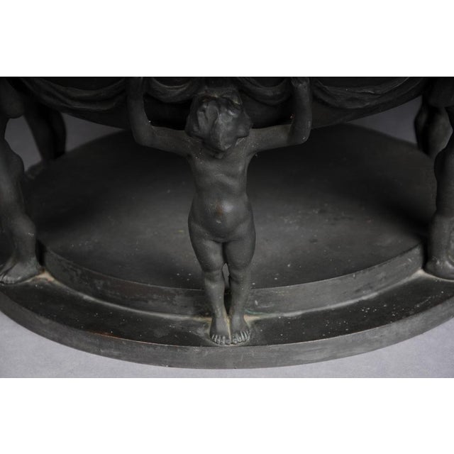 Black Large Antique Bronze Centerpiece Bowl by Anton Grath, 1920 For Sale - Image 8 of 18