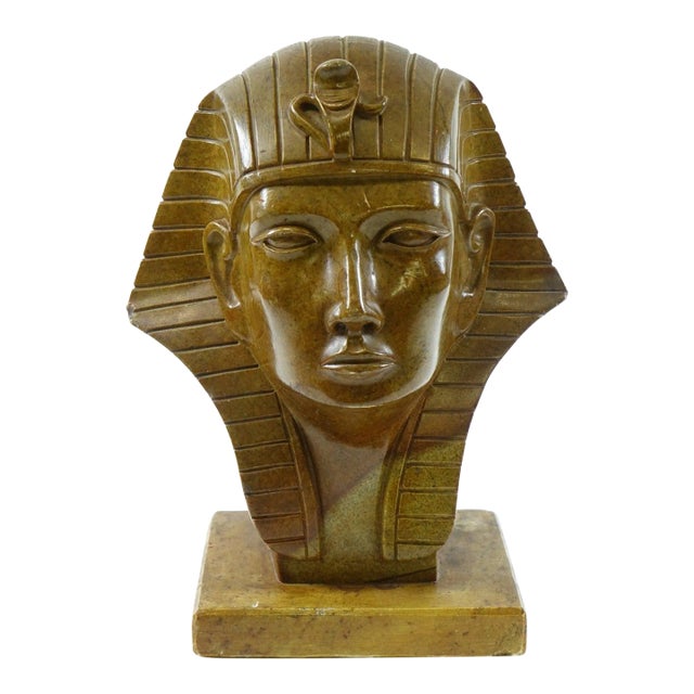 Late 20th Century Large Carved Stone Pharaoh For Sale