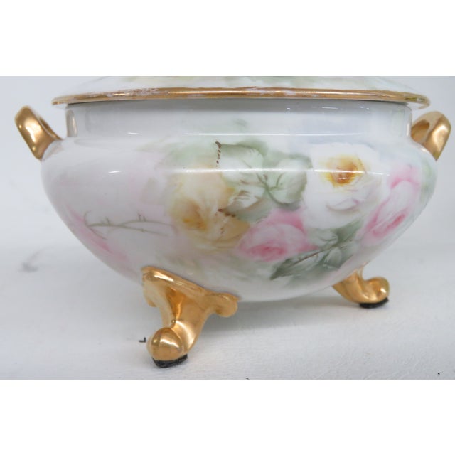 Green Gda Limoges France Porcelain Lidded Sugar Bowl 4572b For Sale - Image 8 of 18